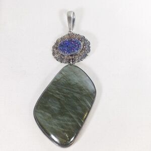 Large Sajen Offerings Labradorite Druzy Pendant